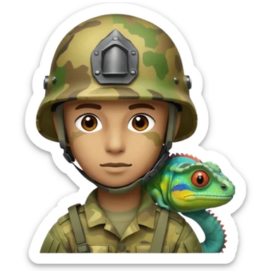 Quiero un soldado con el camuflado camaleón sticker