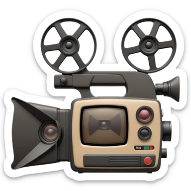 3d icon of a retro VHS camcorder, front view, soft clay style, dark purple background, no text, simple clean design sticker