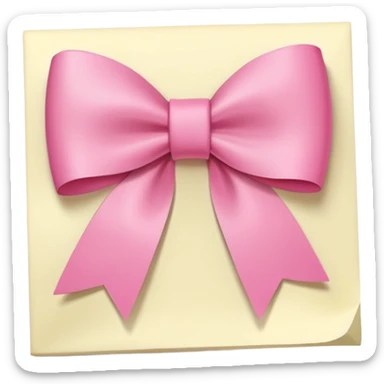 White sticky note with a pink bow  sticker