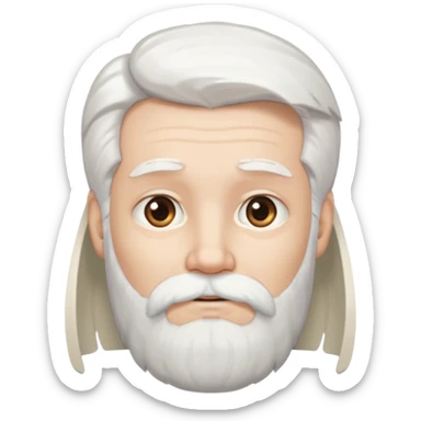 angel white hair and white beard sticker