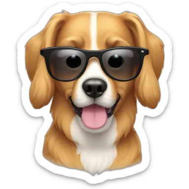 Chien avec des lunettes de soleil sticker