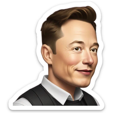 Elon musk with lgbt flag sticker