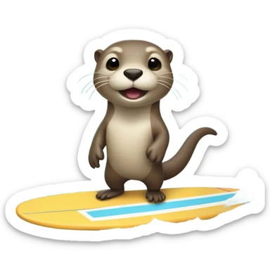 cute otter deguised as a surfer sticker