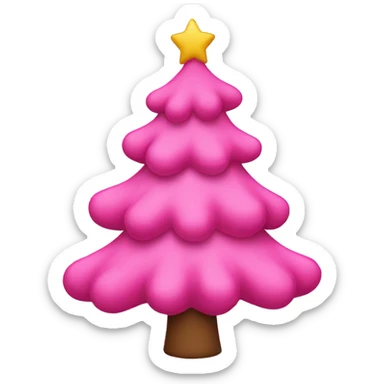 Pink Christmas tree sticker