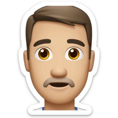 confused husband middle-age wheat color black eyes dark brown eyes sticker