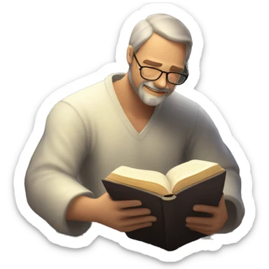 Un hombre leyendo una biblia  sticker