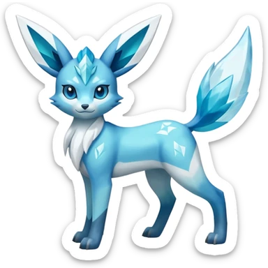 Shiny 4-legged Virizion-Glaceon-Amaura-Cobalion-fusion, full body sticker