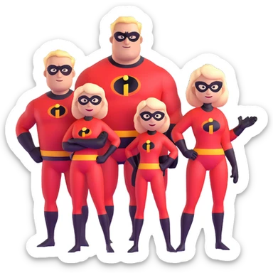 Incredibles superhero family sticker