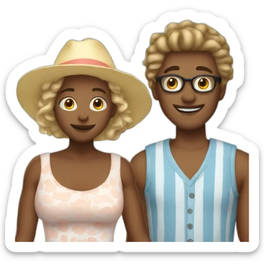 2 white brothers and mom, vacation sticker