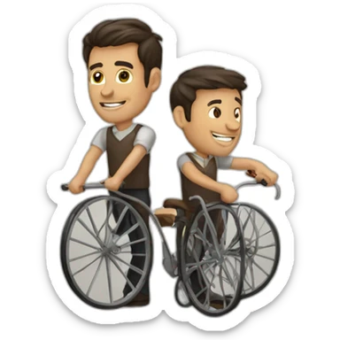Homme brin et homme roue sticker