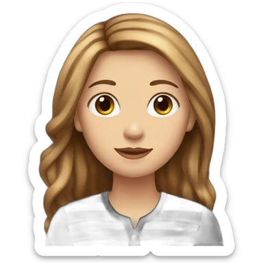 long light brown hair woman black stripy blouse sticker