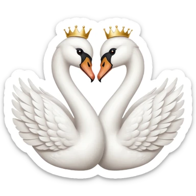 Two swan making a heart 💗 emoji sticker