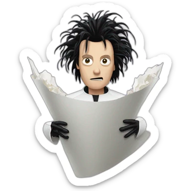 edward scissorhands shreds paper sticker
