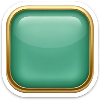 Blank Jade and gold style rounded square icon button sticker