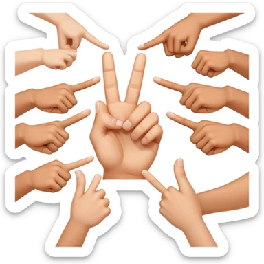 hands forming a framing gesture with thumbs and index fingers, visual composition sticker
