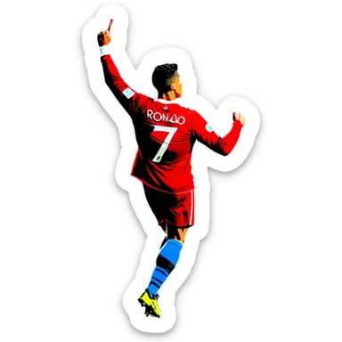 Ronaldo doing his signature celebrate Sui sticker