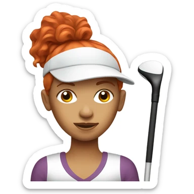 Red hair lady golf cart sticker