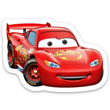 lightning mcqueen metallic red sticker