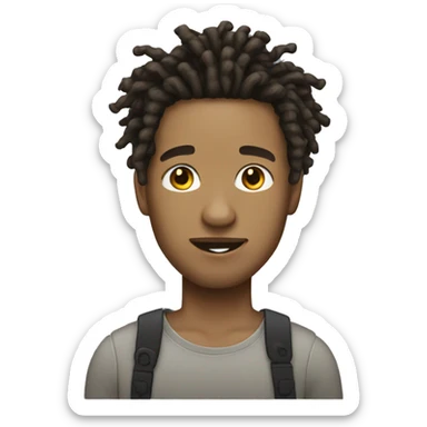 light skin man with short dreads sticker
