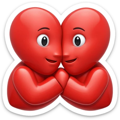 Deux coeur qui se font un calin  sticker