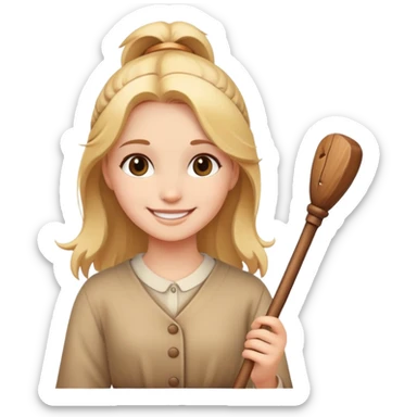girl with a stick  sticker