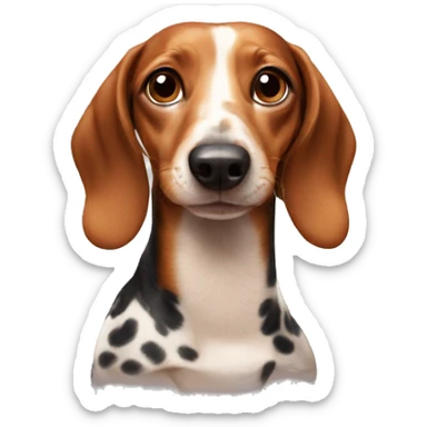 Weiner dog with spots sticker