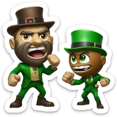 Brutus buckeye punching leprechaun  sticker