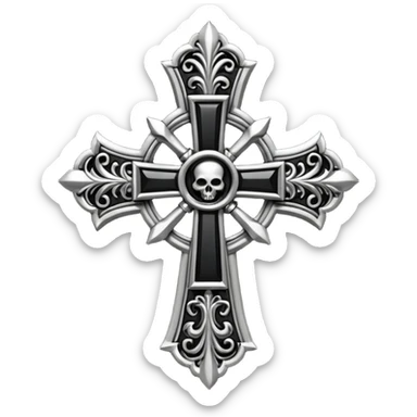 gothic cross simple black sticker