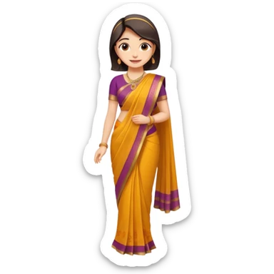 Girl with saree full body sticker