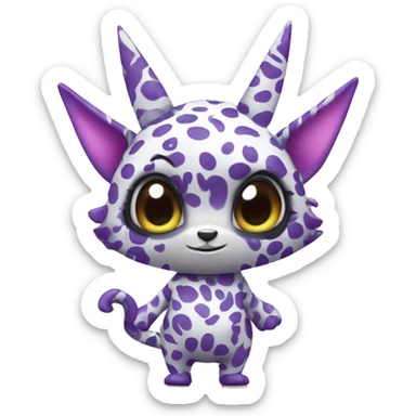 an edgy cute kawaii vernid-fionbri with splash patterns full body sticker