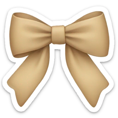 beige bow sticker