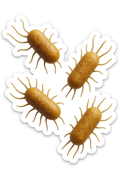 EMOJI STILE IPHONE 3D DI batteri intestinali che fluttuano in aria E FALLO MOLTO REALISTICO IN 3D sticker