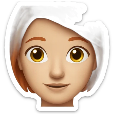 Redhead with freckles & short hair sticker