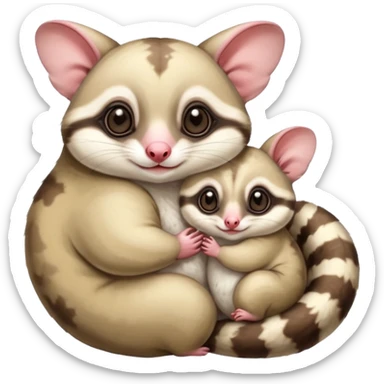 Make two sugar gliders. One mom and a baby one. Make them very cute and chubby and fat. They are white!  sticker