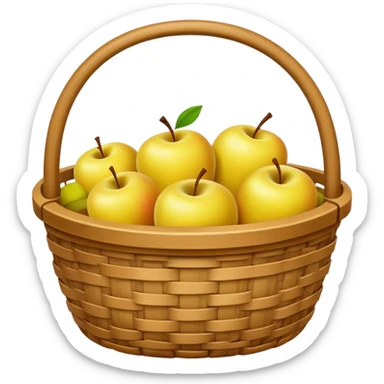 Basket apple yellow sticker