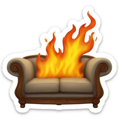 Couch on fire sticker