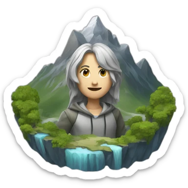 A personification of a mountain  sticker