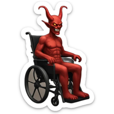 satan on a wheelchair sticker