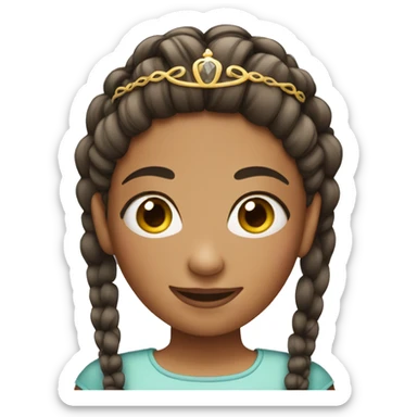 Girl with braids and tiara sticker