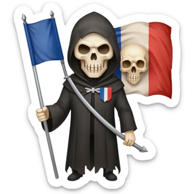 Faucheuse tenant un drapeau français  sticker