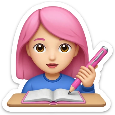 lapiz rosa escribiendo sticker