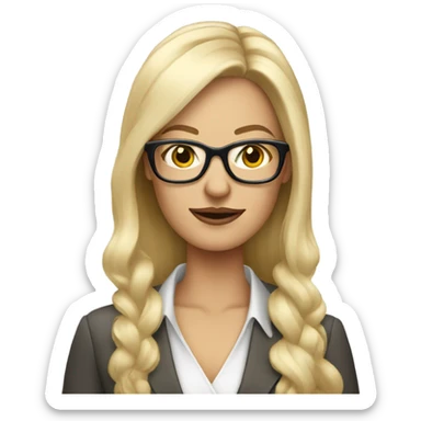 Elegant Blonde woman wearing glasses on cell phone sticker