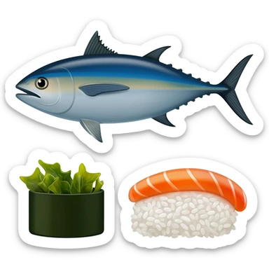 tuna, seaweed and rice sticker