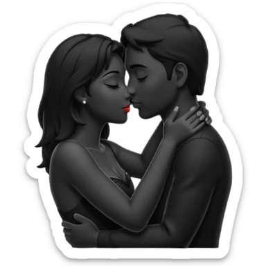 Kiss in black colour sticker