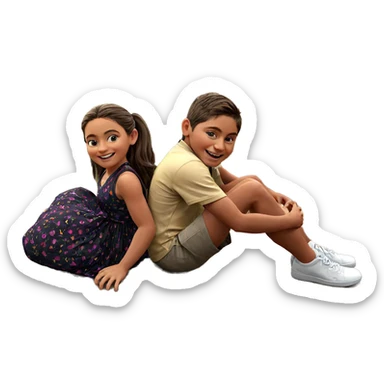 happy friends in nature sticker