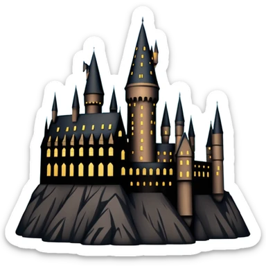 Harry Potter series, Hogwarts castle silhouette with stars, outlined only sticker