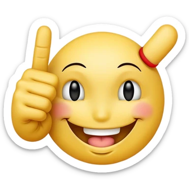 a smiley face with a middle finger sticker