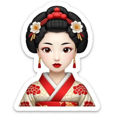 white geisha sticker