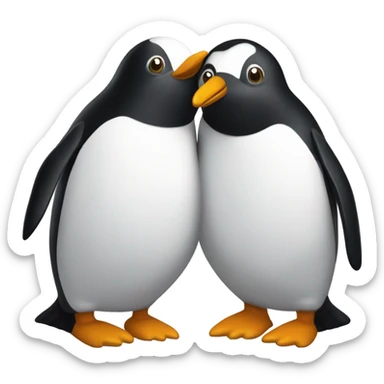 Zwei Pinguine essen Kuchen  sticker