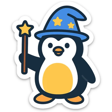 penguin wizard sticker